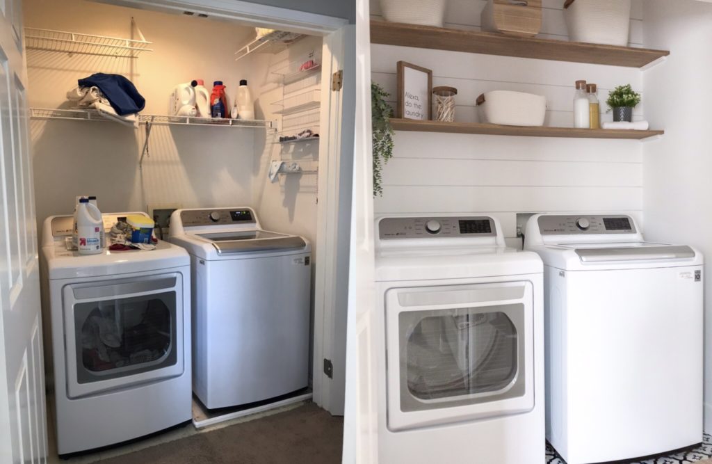 Laundry Room makeover - Before and after of Laundry Room update. 